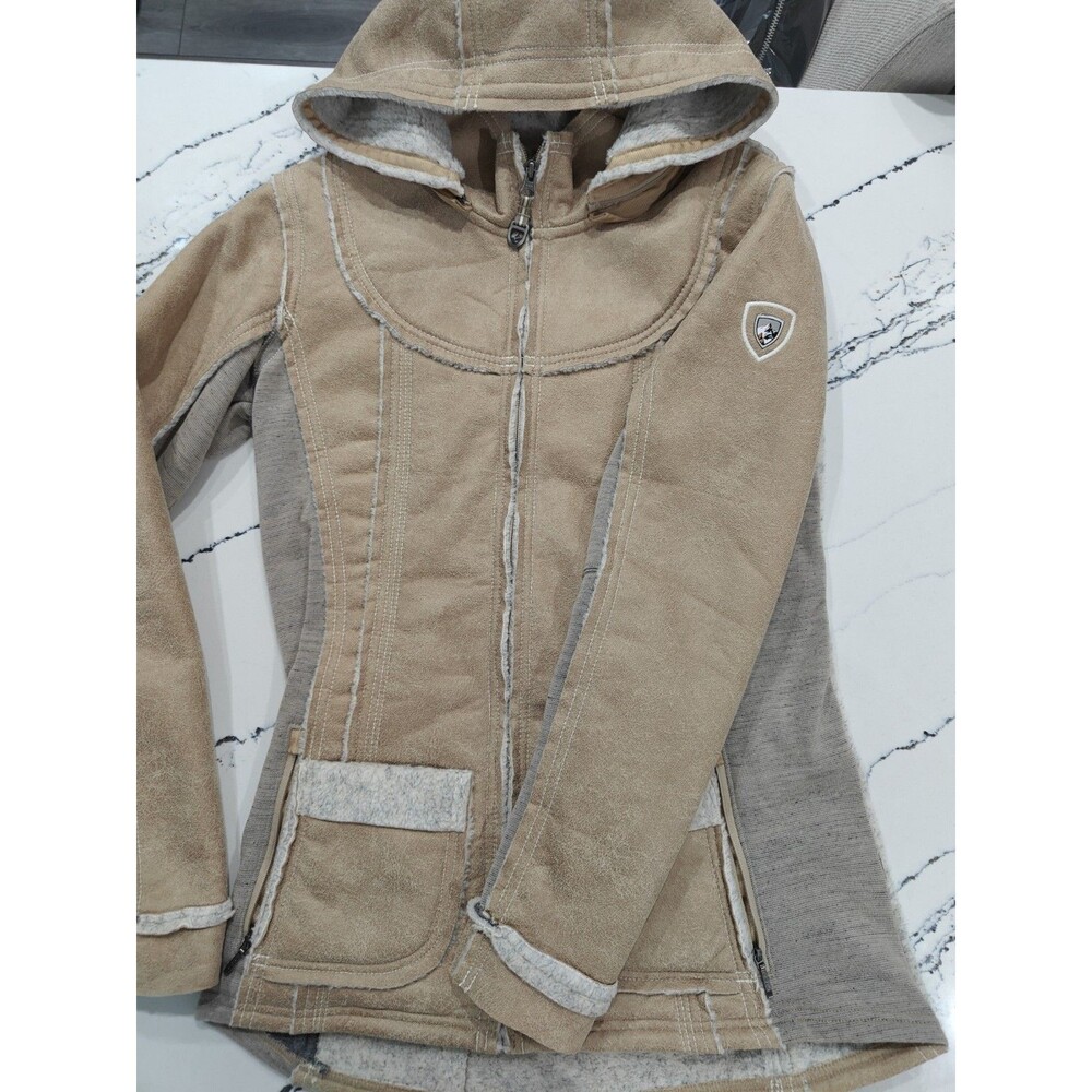 Kuhl Projekt Dani Sherpa Fleece Wool Jacket Women's Small Hooded Outdoor Hiking